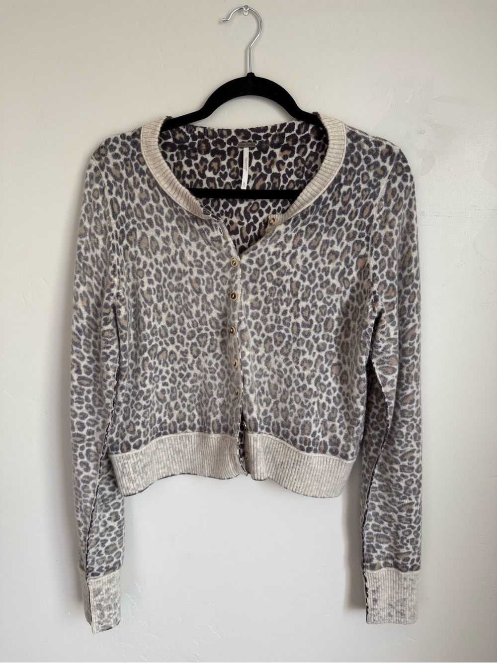 Free People Animal Print Knit Sweater